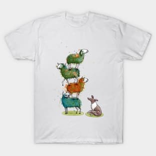 Border Collie Work - Sheep - Sheepdog - Pyramid - Dogs - Shepherding T-Shirt